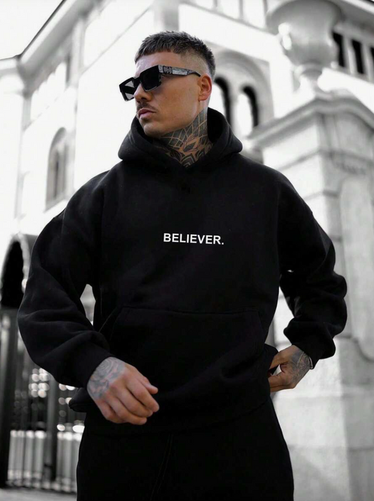 Sweat Capuche BELIEVER noir